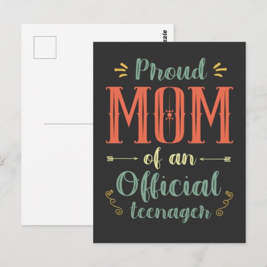 Trotse moeder van een officiële tiener 13e verjaar briefkaart (Voorkant / Achterkant)