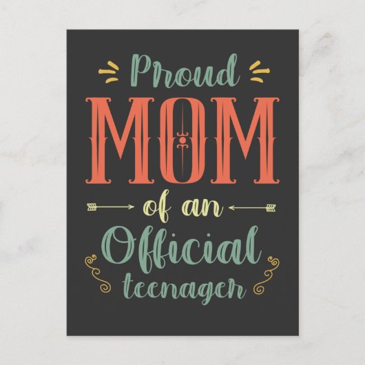 Trotse moeder van een officiële tiener 13e verjaar briefkaart (Voorkant)