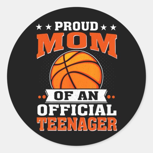 Trotse moeder van een officiële tiener 13e verjaar ronde sticker (Voorkant)