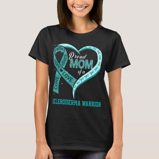 Trotse moeder van een scleroderma krijger t-shirt (Voorkant)