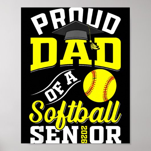 Trotse moeder van een softbal eindexamenklas 2026 poster (Voorkant)