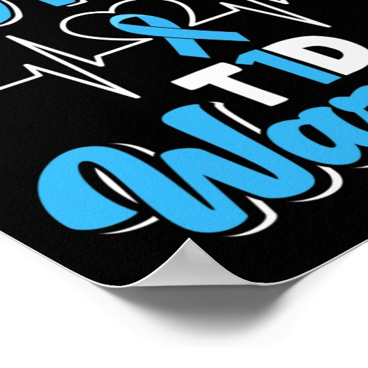 Trotse moeder van een T1D Warrior diabetische diab Poster (Hoek)