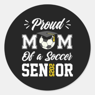 Trotse moeder van een voetbal senior CL 2025 Mom G Ronde Sticker