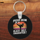 Trotse moeder van een zwarte band dochter 13 sleutelhanger (Voorkant)