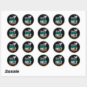 Trotse moeder van een zwarte band dochter 14 ronde sticker (Vel)