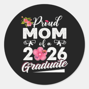 Trotse moeder van eindexamenklas 2026 senior afstu ronde sticker