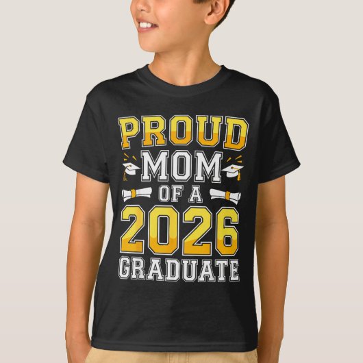 Trotse moeder van eindexamenklas 2026 t-shirt (Voorkant)
