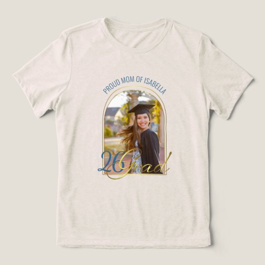 Trotse Moeder van Geslaagd Afstudeercadeau Moderne Tri-Blend Shirt (Design voorkant)