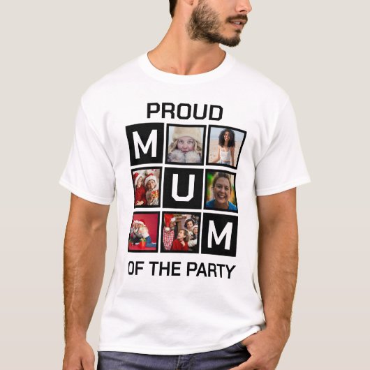 Trotse moeder van het feest T-shirt (Voorkant)