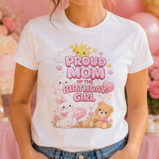 Trotse moeder van het jarige meisje Dames T-shirt 