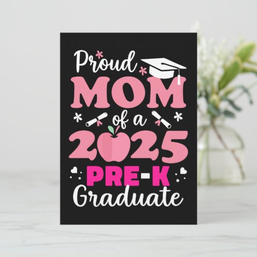 Trotse moeder van Pre-K Afstuderen 2025 Kaart (Staand voorkant)