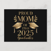 Trotse Moeder van Twee 2025 Afgestudeerden Afgestu Aankondigingskaart (Voorkant)