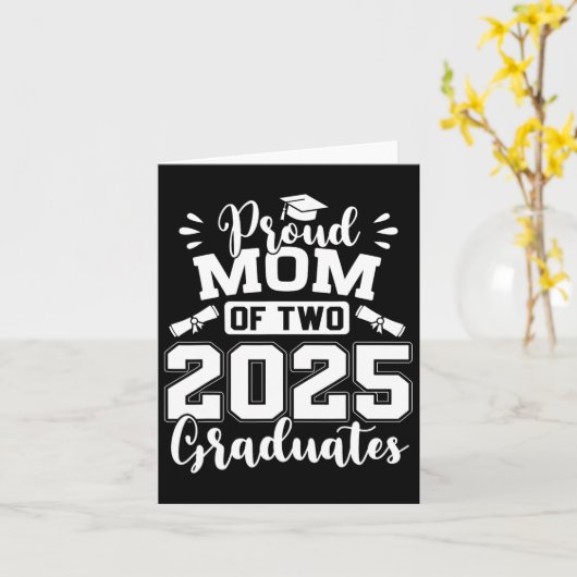 Trotse moeder van twee 2025 Afstuderen Kaart (Gele Bloem)
