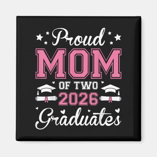 Trotse moeder van twee 2026 afgestudeerden senior magneet (Voorkant)