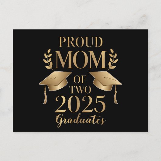 Trotse moeder van twee afgestudeerde tweelingen in aankondigingskaart (Voorkant)