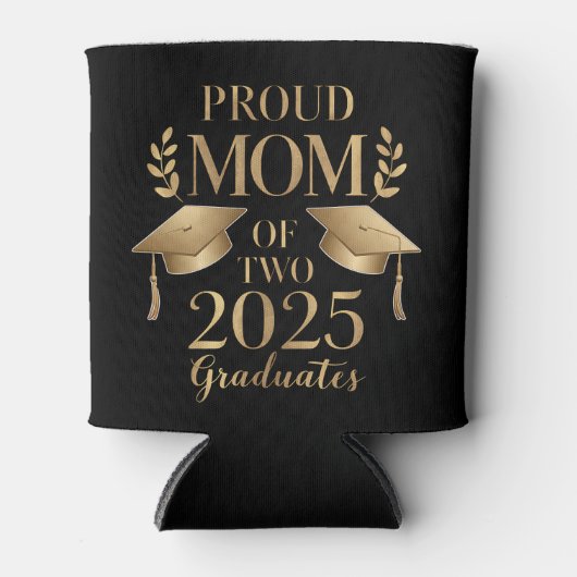 Trotse moeder van twee afgestudeerden 2025 Afstude Blikjeskoeler (Voorkant)