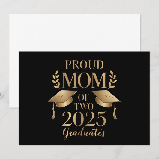 Trotse moeder van twee afgestudeerden 2025 Afstude Kaart (Voorkant / Achterkant)