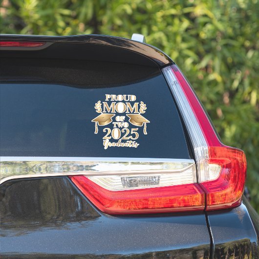 Trotse moeder van twee afstuderende tweelingen in  sticker (Auto Zijkant)