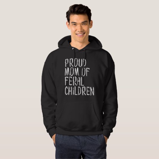 Trotse moeder van wilde kinderen, moeder hoodie (Voorkant volledig)