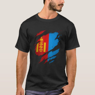 Trotse Mongoolse Shirten verscheurd Mongoolse vlag T-shirt