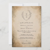 Trotse Monogram Boho Rustieke Elegante Trouwdag Kaart (Voorkant)