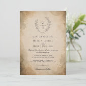 Trotse Monogram Boho Rustieke Elegante Trouwdag Kaart (Staand voorkant)