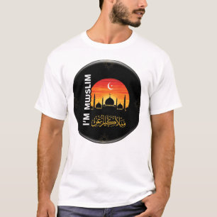Trotse Moslim Sunset Badge Design – Islamitische B T-shirt