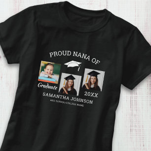 Trotse Nana van Afgestudeerde 3 Foto Afstuderen Zw T-shirt