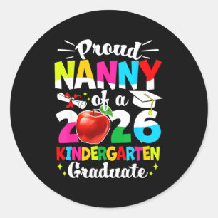 Trotse nanny van eindexamenkinderen klas 2026  ronde sticker