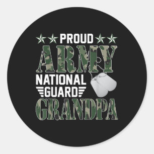 Trotse Nationale Garde Opa Militaire Familie Ronde Sticker