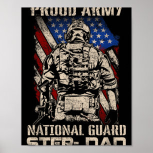 Trotse Nationale Garde Step-dad Shirt Veteranen Poster