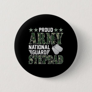 Trotse Nationale Garde Stepdad Militaire Familie Ronde Button 5,7 Cm