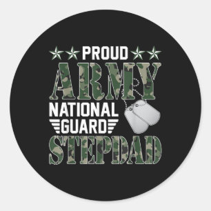 Trotse Nationale Garde Stepdad Militaire Familie Ronde Sticker