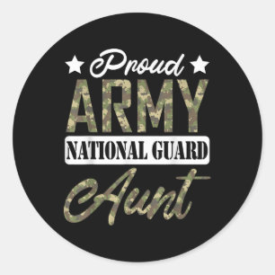 Trotse Nationale Garde Tante Militaire Familie Die Ronde Sticker