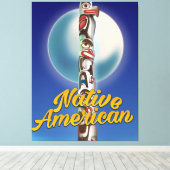 Trotse Native American Canvas Afdruk (Insitu (Houten vloer))