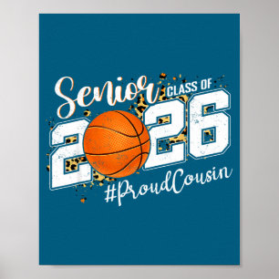 Trotse neef 2026 Senior Basketbal Illustratie Poster