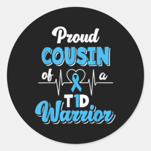 Trotse neef van diabetes A T1D Warrior Ronde Sticker