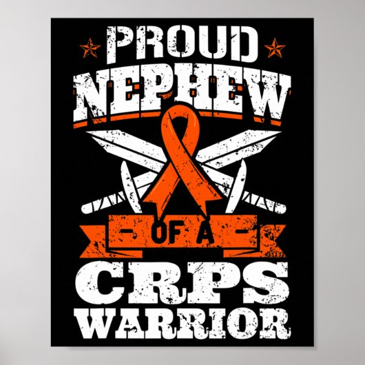 Trotse neef van een CRPS Warrior RSD Awareness Rib Poster (Voorkant)