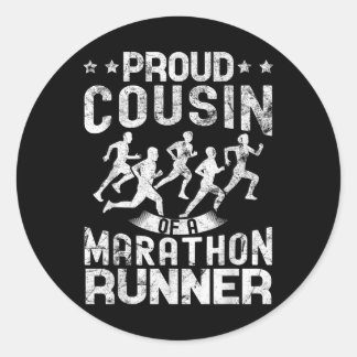 Trotse neef van een marathonloper neef Cadeaus Dis Ronde Sticker
