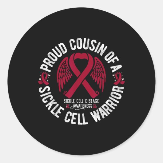Trotse neef van een sikkelcelstrijder SCD Ronde Sticker (Voorkant)