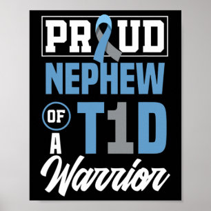 Trotse Neef Van Een T1d Krijger Diabetes Bewustzij Poster