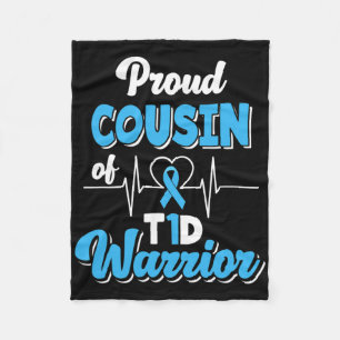 Trotse neef van een T1D Warrior diabetische diabet Fleece Deken