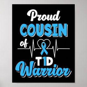 Trotse neef van een T1D Warrior diabetische diabet Poster