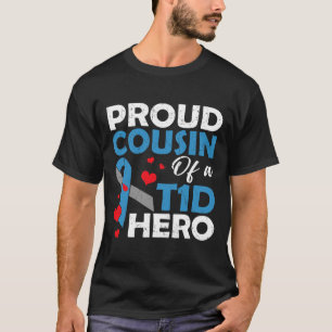 Trotse neef van een Type 1 Diabetes Heldenstrijder T-shirt