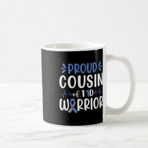 Trotse neef van T1D Warrior Diabetes Awareness Blu Koffiemok