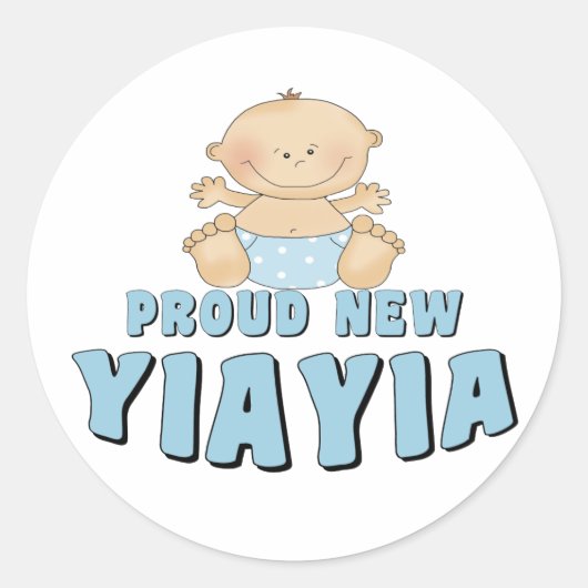 TROTSE NEW YiaYia T-Shirt Ronde Sticker (Voorkant)