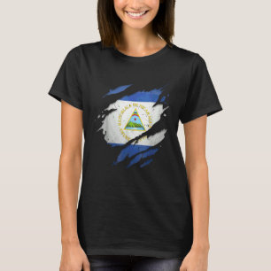 Trotse Nicaraguaan Gescheurde Nicaraguaanse vlag T-shirt
