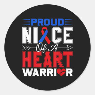Trotse nicht van een Heart Warrior CHD Awareness M Ronde Sticker