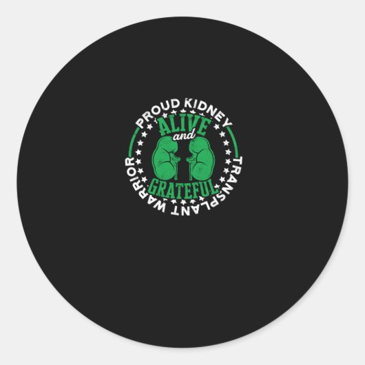 Trotse Niertransplantatie Krijger Leven en Ronde Sticker (Voorkant)