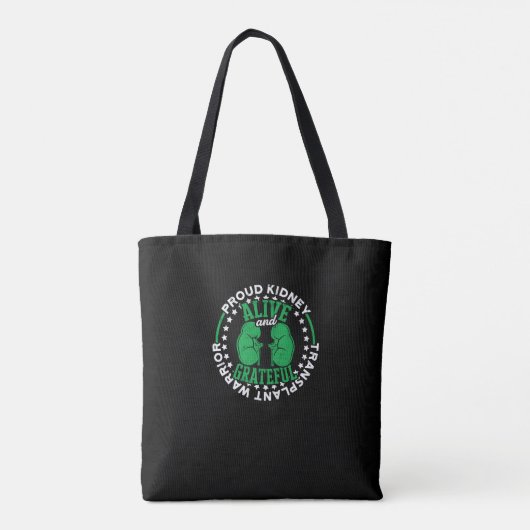 Trotse Niertransplantatie Krijger Leven en Tote Bag (Achterkant)
